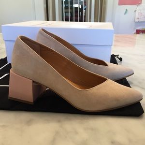 Won Hundred "Pia" Block Heels in Nude/Blush
